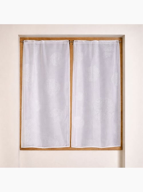 Par de cortinas pequeñas con motivo plateado - Kiabi Par de cortinas pequeñas con motivo plateado - Kiabi