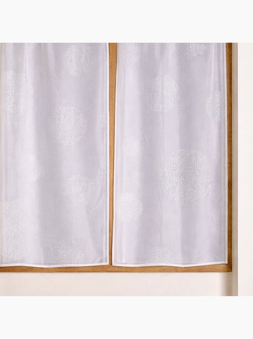 Par de cortinas pequeñas con motivo plateado - Kiabi Par de cortinas pequeñas con motivo plateado - Kiabi