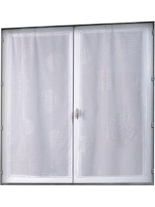 Par de cortinas pequeñas con motivo plateado - Kiabi Par de cortinas pequeñas con motivo plateado - Kiabi