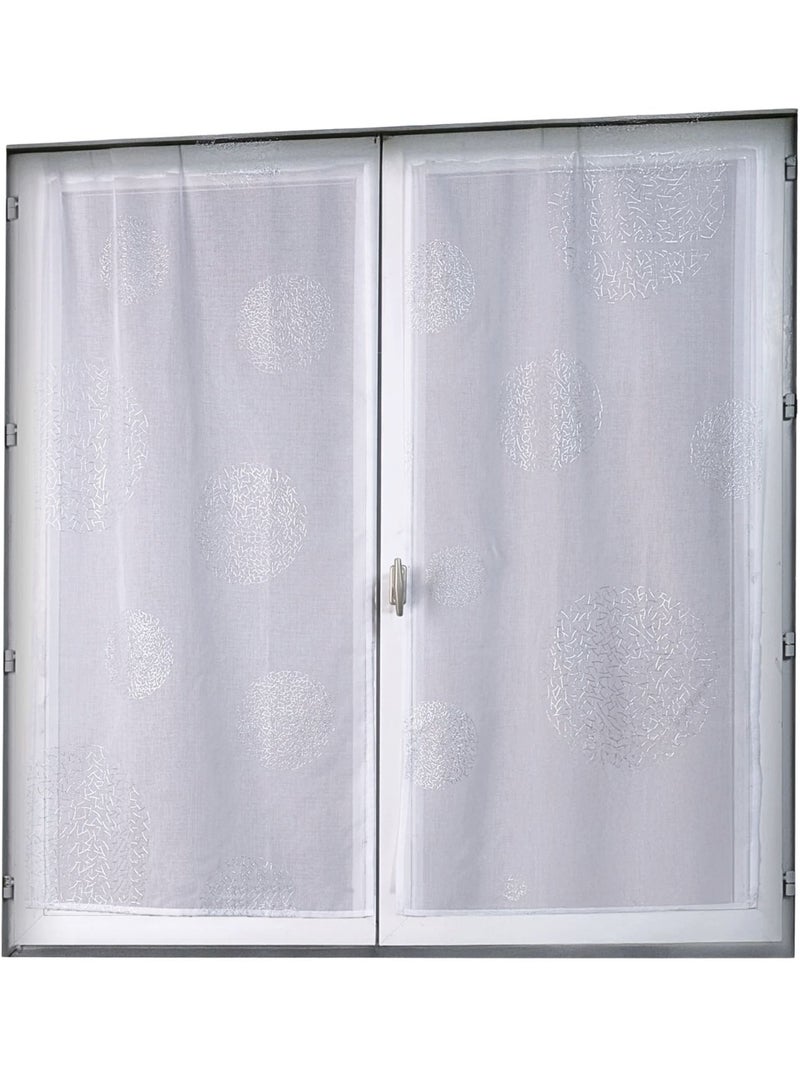 Par de cortinas pequeñas con motivo plateado Blanco - Kiabi