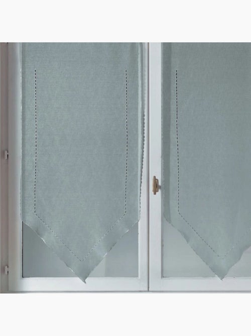 Par de cortinas pequeñas con puntilla calada y bordadas - Kiabi