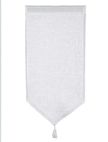 Par de cortinas pequeñas de lino 100% con punto y pompón