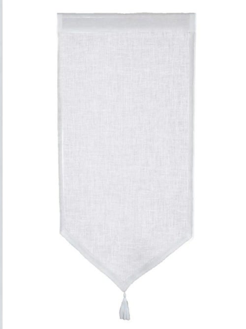 Par de cortinas pequeñas de lino 100% con punto y pompón - Kiabi