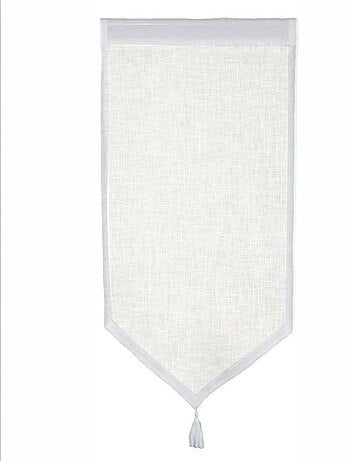 Par de cortinas pequeñas de lino 100% con punto y pompón