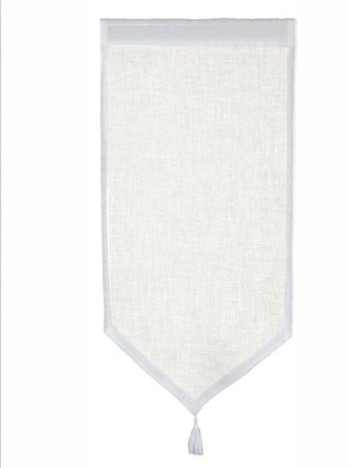 Par de cortinas pequeñas de lino 100% con punto y pompón - Kiabi