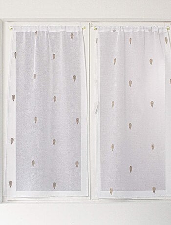 Par de cortinas rectas bordadas con gotas