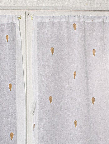 Par de cortinas rectas bordadas con gotas