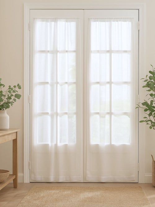 Par de cortinas rectas pequeñas con acabado de varilla pasante - Kiabi