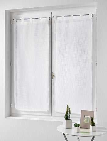 Par de cortinas transparentes efecto lino