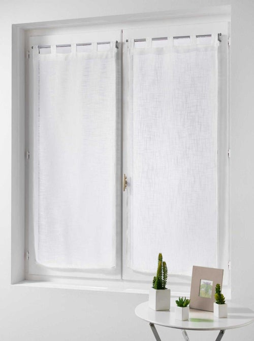 Par de cortinas transparentes efecto lino - Kiabi Par de cortinas transparentes efecto lino - Kiabi