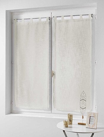 Par de cortinas transparentes efecto lino