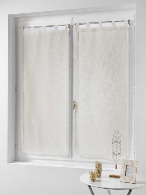 Par de cortinas transparentes efecto lino - Kiabi Par de cortinas transparentes efecto lino - Kiabi