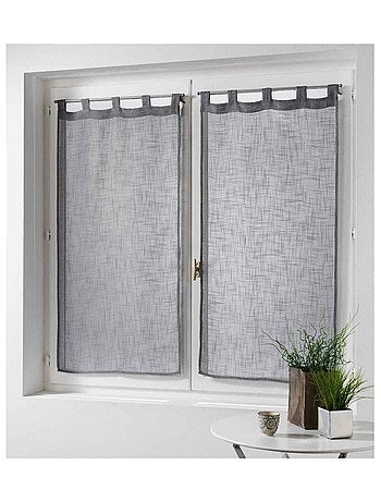Par de cortinas transparentes efecto lino