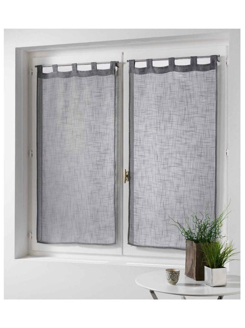 Par de cortinas transparentes efecto lino - Kiabi Par de cortinas transparentes efecto lino - Kiabi