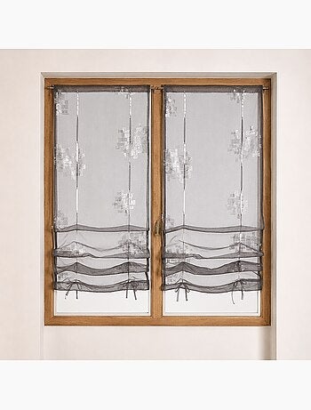 Par de cortinas vaporosas con estampado plateado para subir
