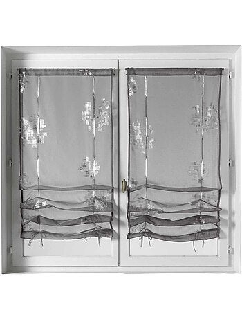 Par de cortinas vaporosas con estampado plateado para subir
