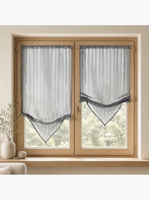 Par de cortinas vaporosas con puntas y hilos de lurex - Kiabi Par de cortinas vaporosas con puntas y hilos de lurex - Kiabi