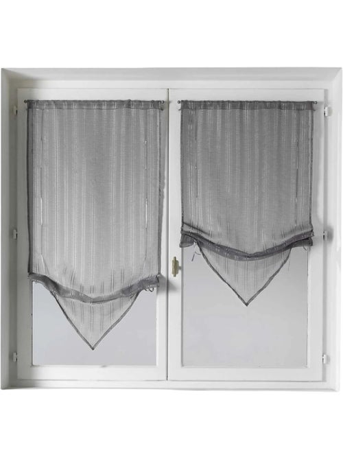Par de cortinas vaporosas con puntas y hilos de lurex - Kiabi Par de cortinas vaporosas con puntas y hilos de lurex - Kiabi