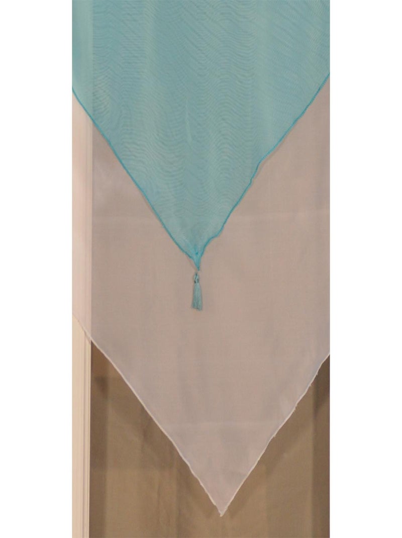 Par de doble acristalamiento con pompones Azul - Kiabi