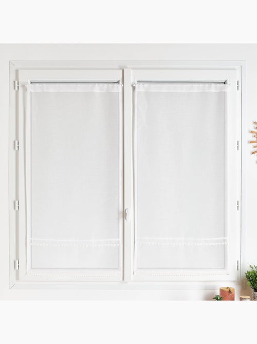 Par de elegantes cortinas de encaje blanco - Kiabi