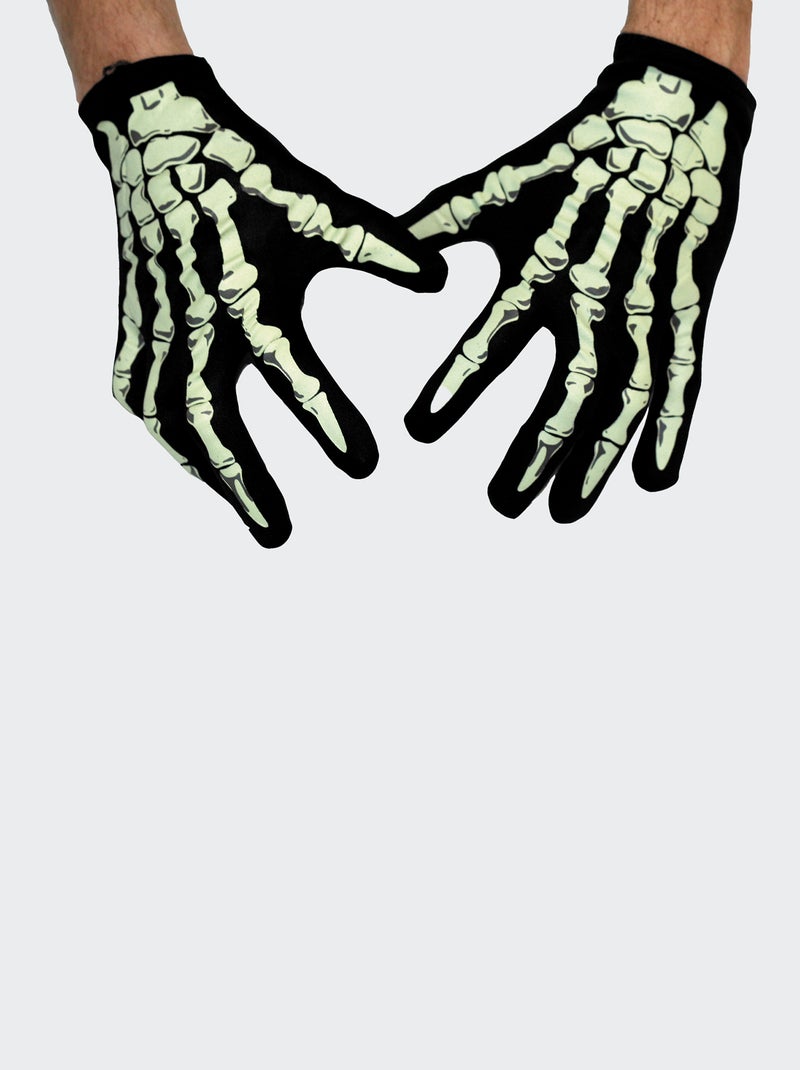 Par de guantes de 'esqueleto' negro/blanco - Kiabi