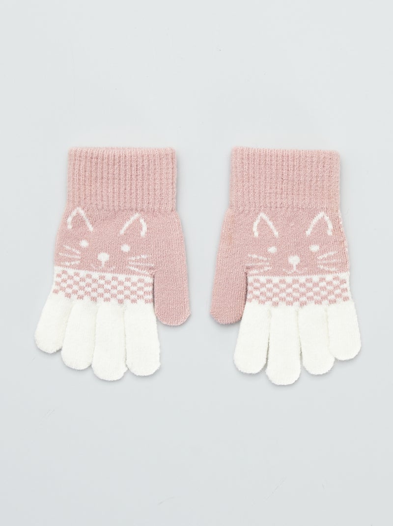 Par de guantes 'gato' ROSA - Kiabi