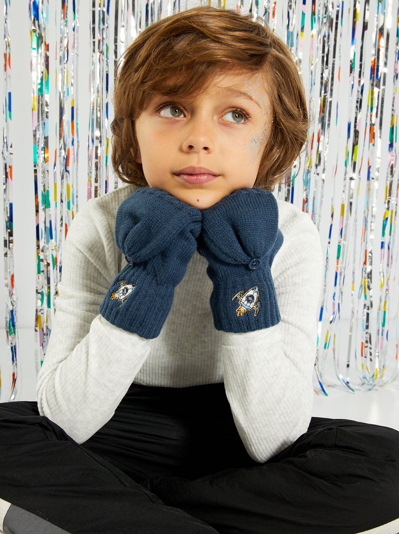 Par de guantes mitones azul - Kiabi