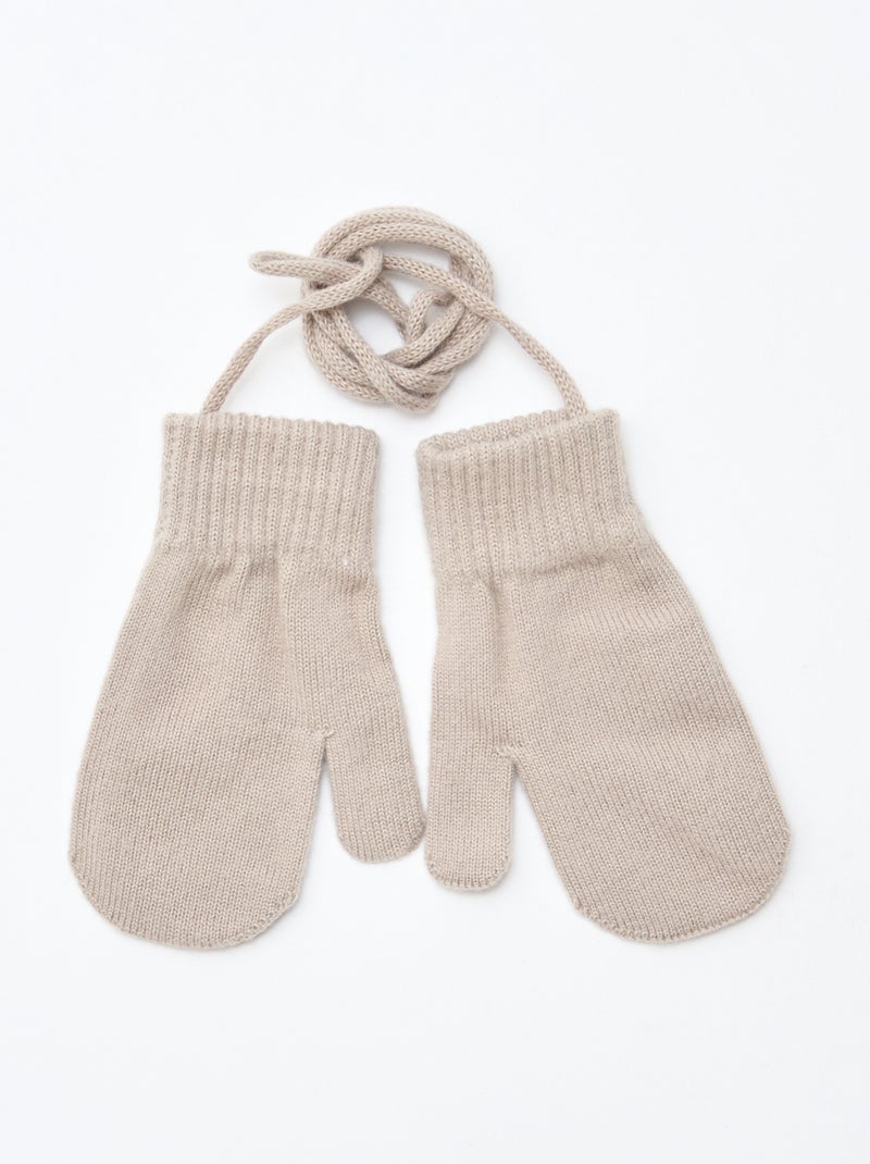 Par de manoplas de punto Beige - Kiabi