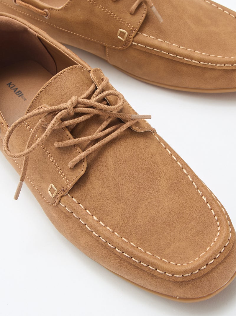 Par de mocasines náuticos lisos Marron - Kiabi