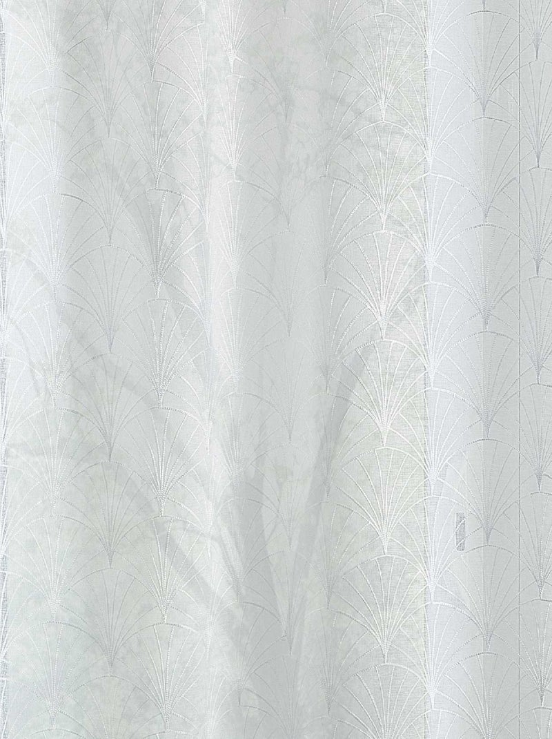 Par de pequeñas cortinas bordadas art decó Blanco - Kiabi
