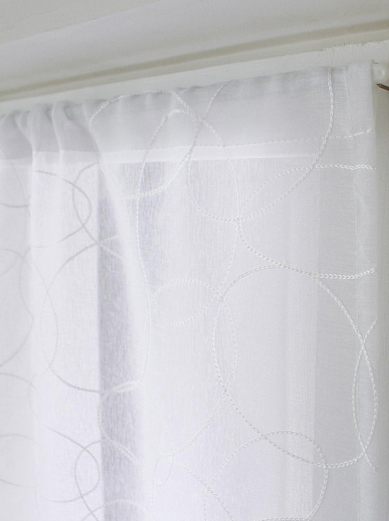Par de pequeñas cortinas bordadas con esferas Blanco - Kiabi