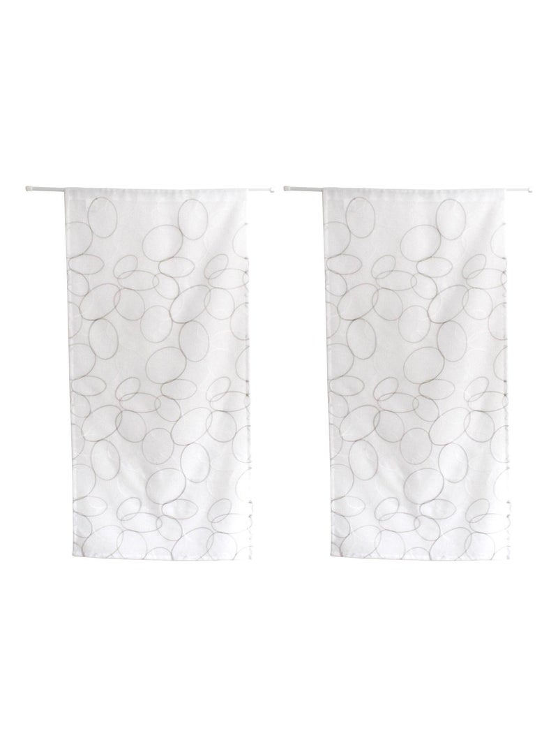 Par de pequeñas cortinas bordadas con esferas Gris oscuro - Kiabi