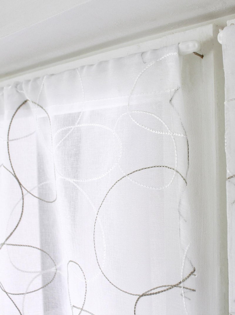 Par de pequeñas cortinas bordadas con esferas Gris oscuro - Kiabi