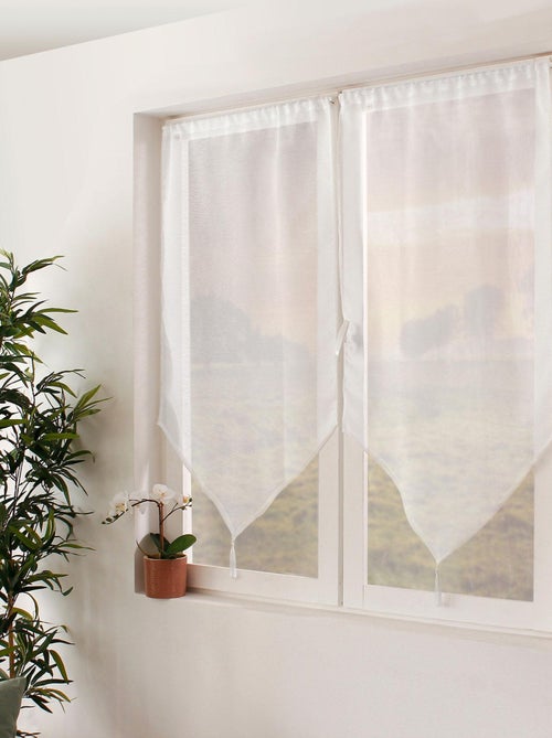 Par de pequeñas cortinas puntiagudas con pompón - Kiabi