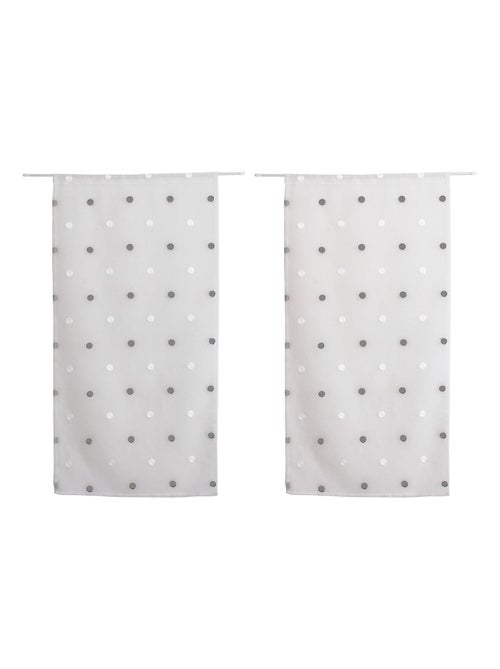 Par de pequeñas cortinas rectas con lunares de colores - Kiabi Par de pequeñas cortinas rectas con lunares de colores - Kiabi