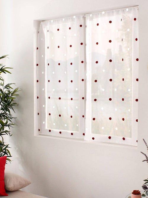 Par de pequeñas cortinas rectas con lunares de colores - Kiabi