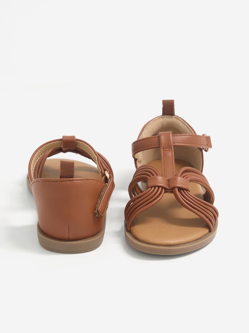 Par de sandalias con cierre de velcro Marron - Kiabi