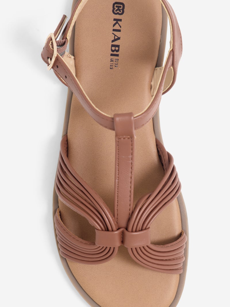 Par de sandalias con hebillas Marron - Kiabi