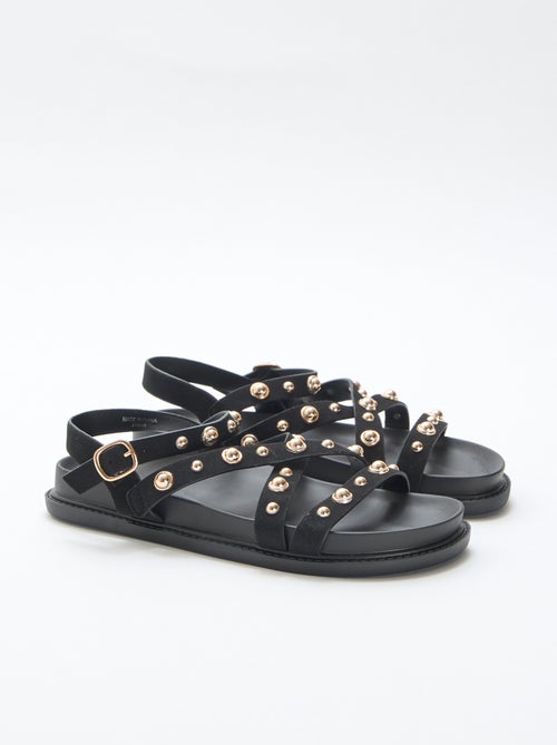 Par de sandalias con plataforma y tiras con tachuelas - Kiabi