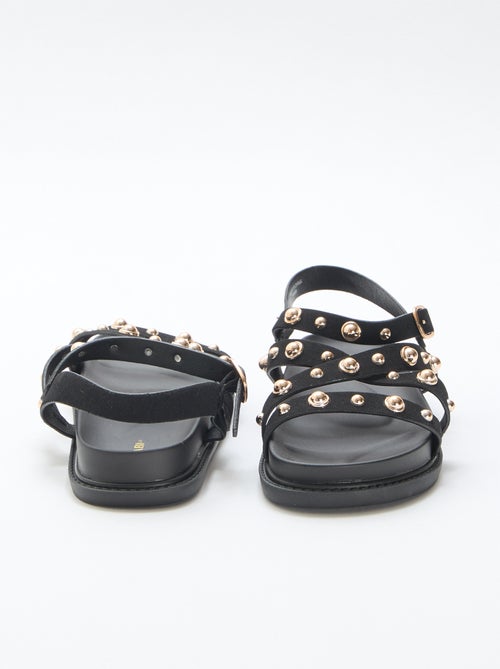 Par de sandalias con plataforma y tiras con tachuelas - Kiabi