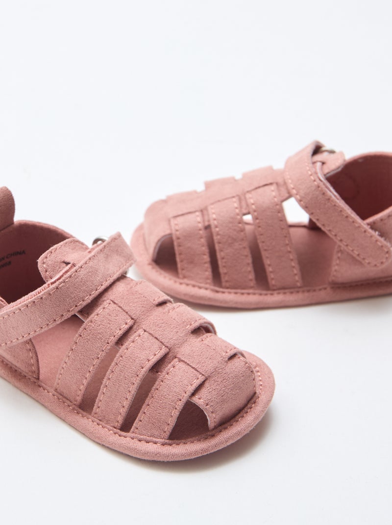 Par de sandalias con velcro Rosa - Kiabi
