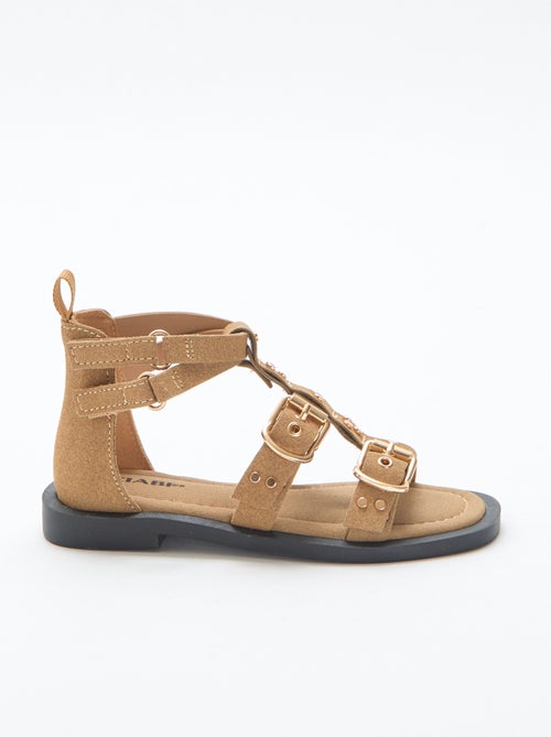 Par de sandalias planas con tiras de tachuelas - Kiabi