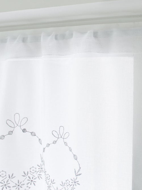 Par de visillos adornados con 3 bordados - Kiabi