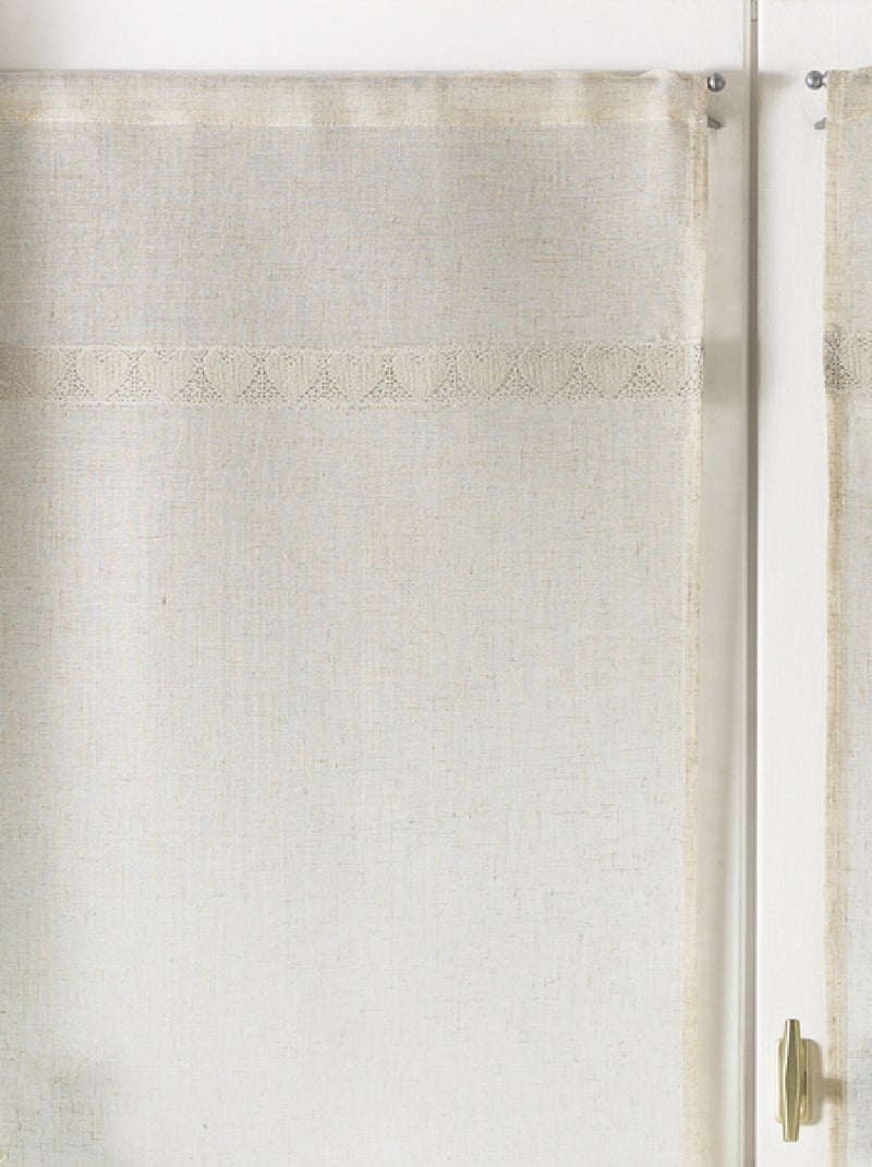 Par de visillos altos en macramé "corazón Madera natural - Kiabi