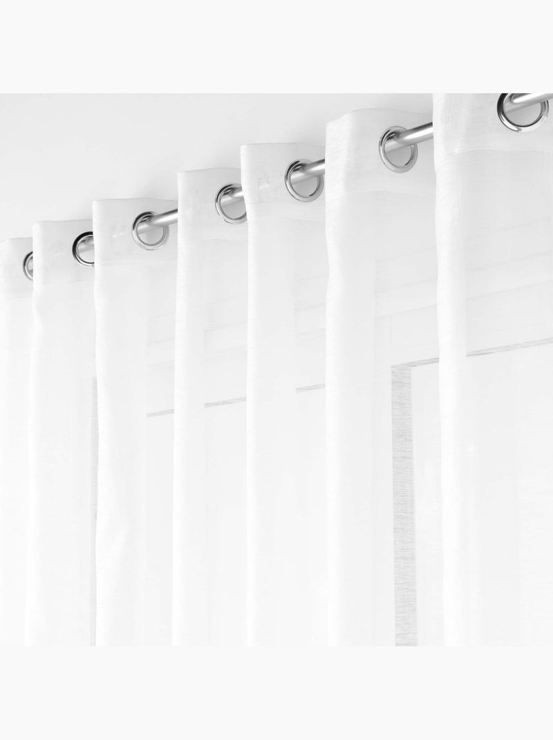 Par de visillos arenados con pasador Blanco - Kiabi