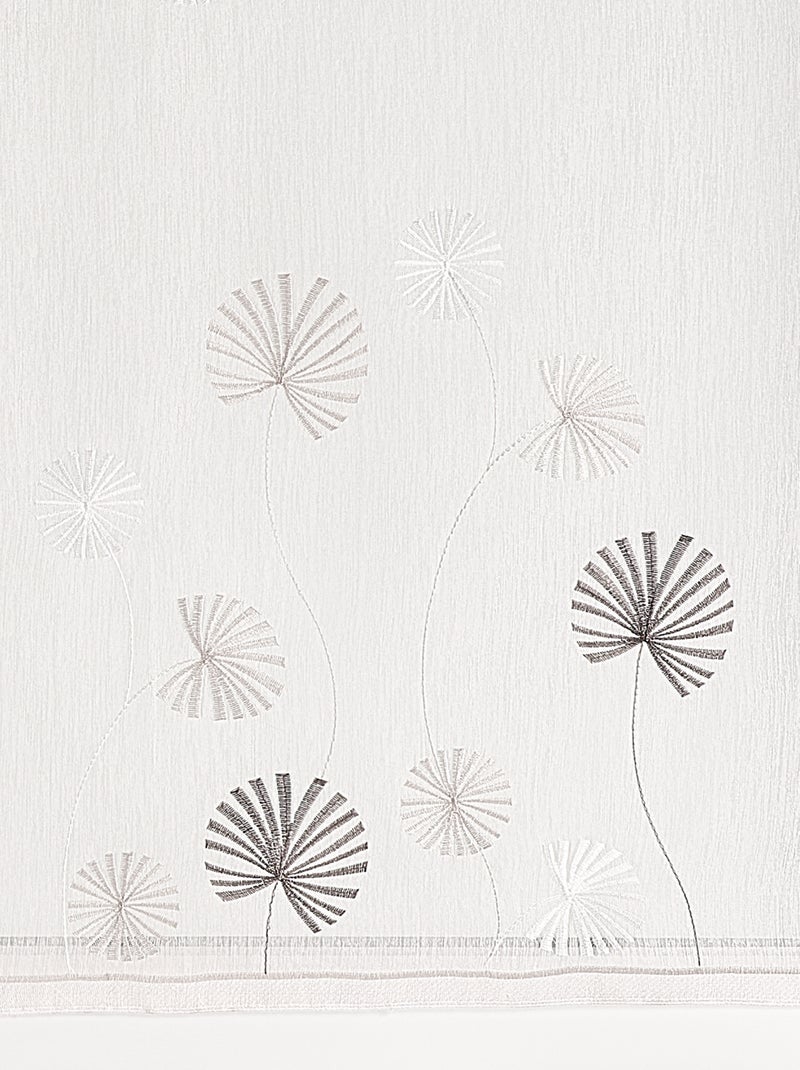 Par de visillos bordados con motivos florales Taupe - Kiabi