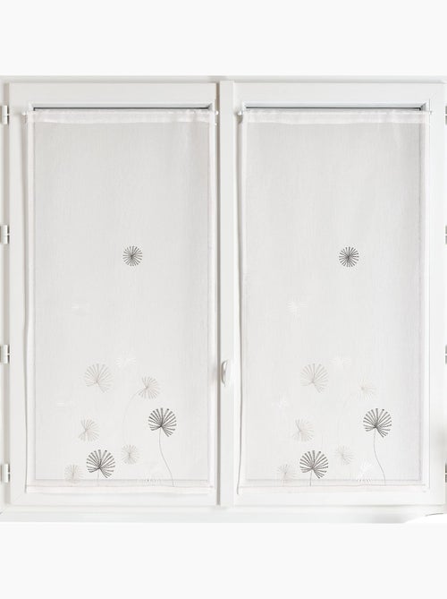 Par de visillos bordados con motivos florales - Kiabi