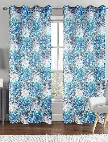 Par de visillos con estilo tropical