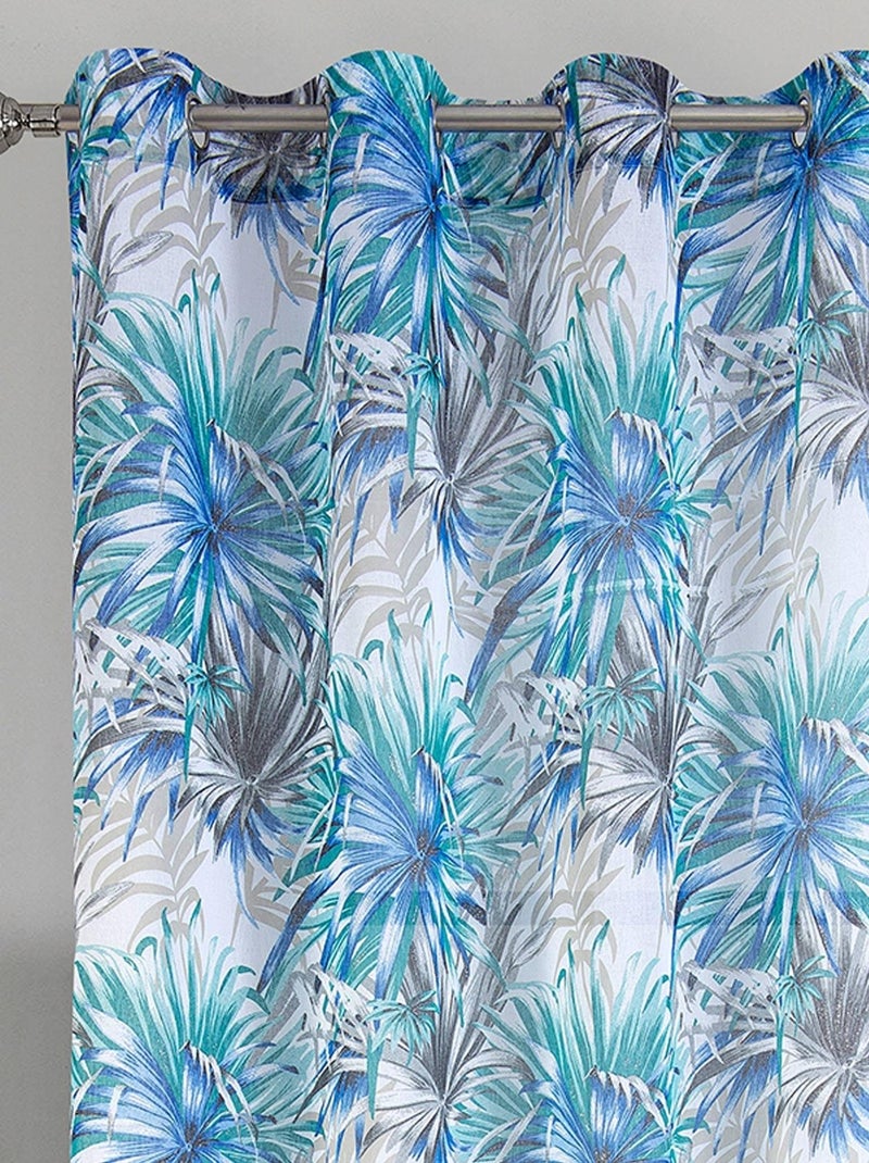 Par de visillos con estilo tropical Blanco - Kiabi