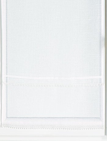 Par de visillos con forro de cintas de macramé